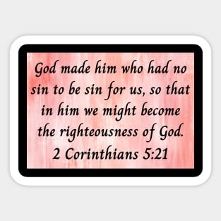 Bible Verse 2 Corinthians 5:21 Sticker